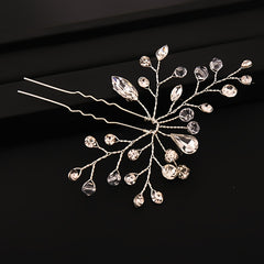 Crystal Bride Wedding Hair Pins Rhinestone Flower Hair Piece