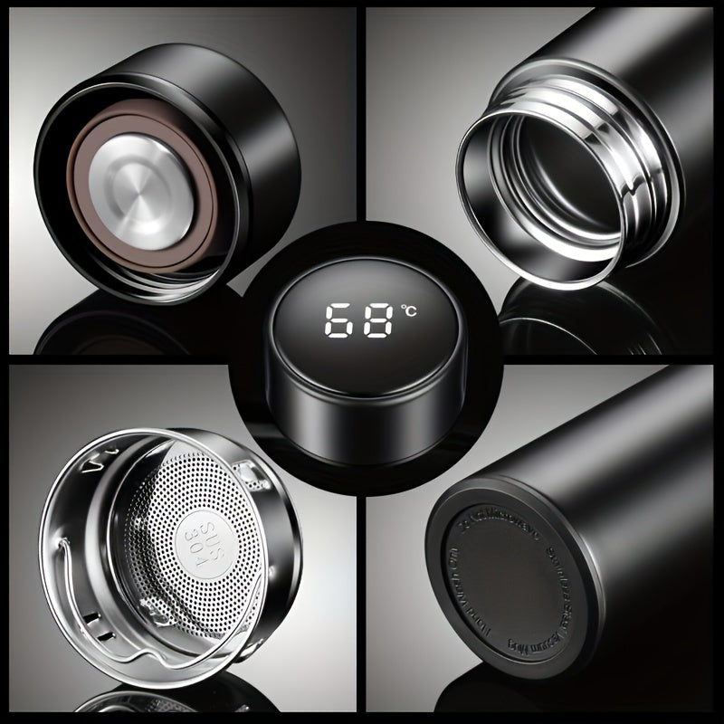 17oz Stainless Steel Insulated Water Cup with Temp Display and Leakproof