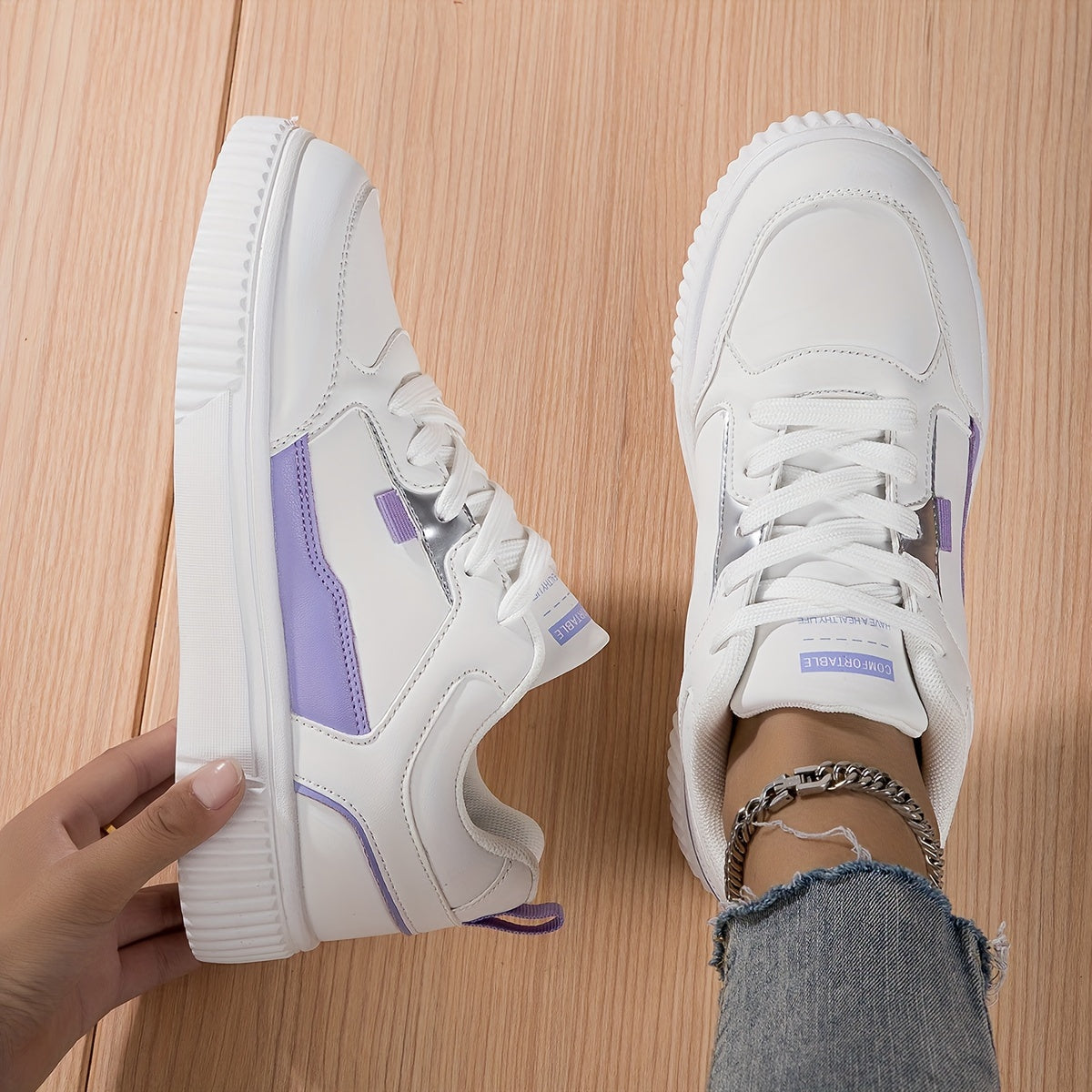 Flat Sports Sneakers Slip resistant Skateboarding Walking Shoes