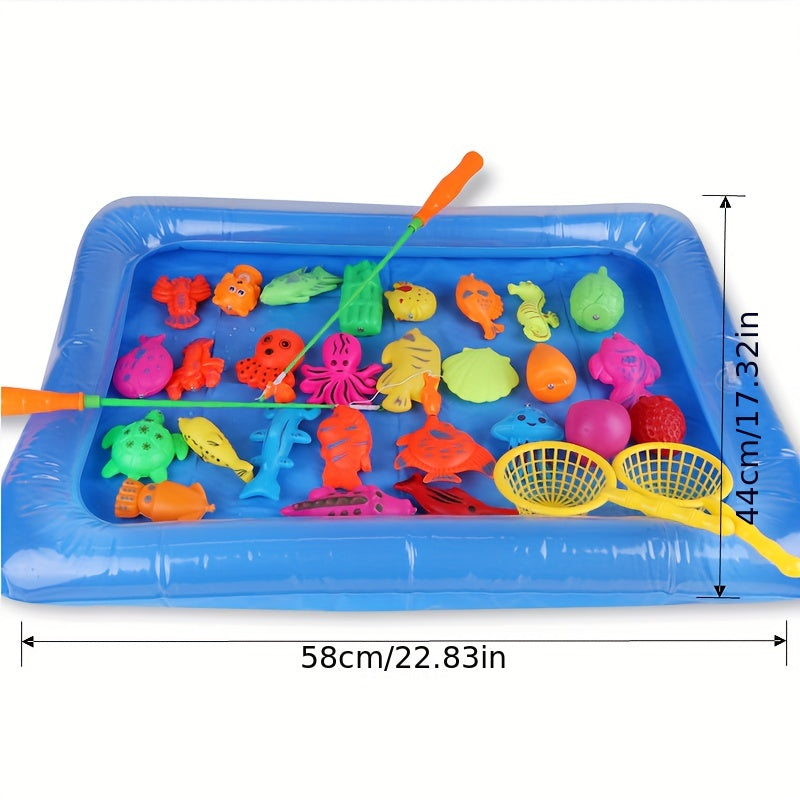 Kids Magnetic Fishing Toy Set Puzzle Catching Fish Water Play