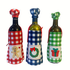 Christmas Wine Bottle Cover Chef Series Apron Sleeve Restaurant Decoration
