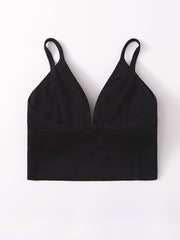 Backless Cami Crop Top Slim Fit V-Neck Sexy Lingerie