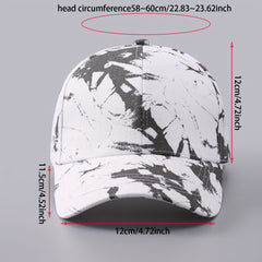 Men's Tie Dye Baseball Cap Graffiti Denim Peaked Cap