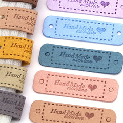 20pcs PU Leather Labels for Hat Scarf Bag - Crochet Items Decal