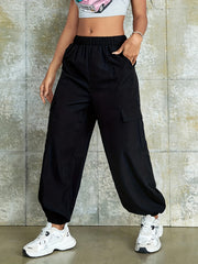 Cargo Pants Casual Elastic Waist Long Length Pants
