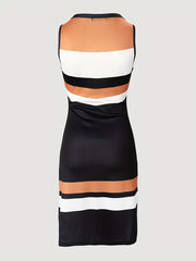 Block Striped Tank Dress Casual Sleeveless Summer Dress