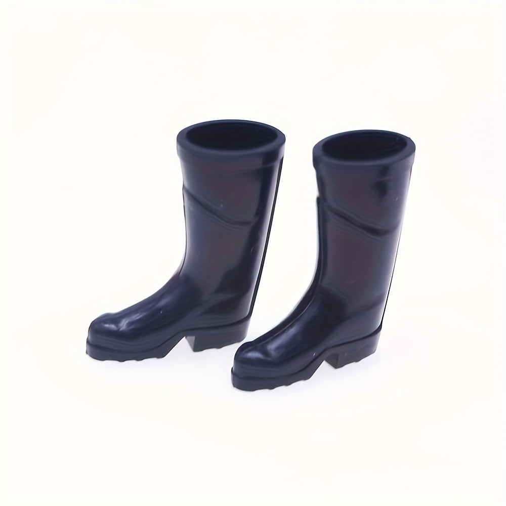 Silicone Rain Boots for 1:12 Dollhouses, Various Colors, Realistic Garden Scene