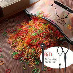 1000pcs Candy Girl's Hair Braider Rubber Band Remover