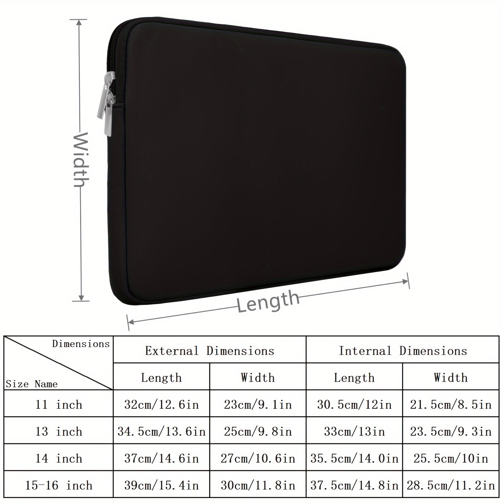 40 Inch Laptop Sleeve Case Soft Lining Slim Fit Carrying Computer Bag