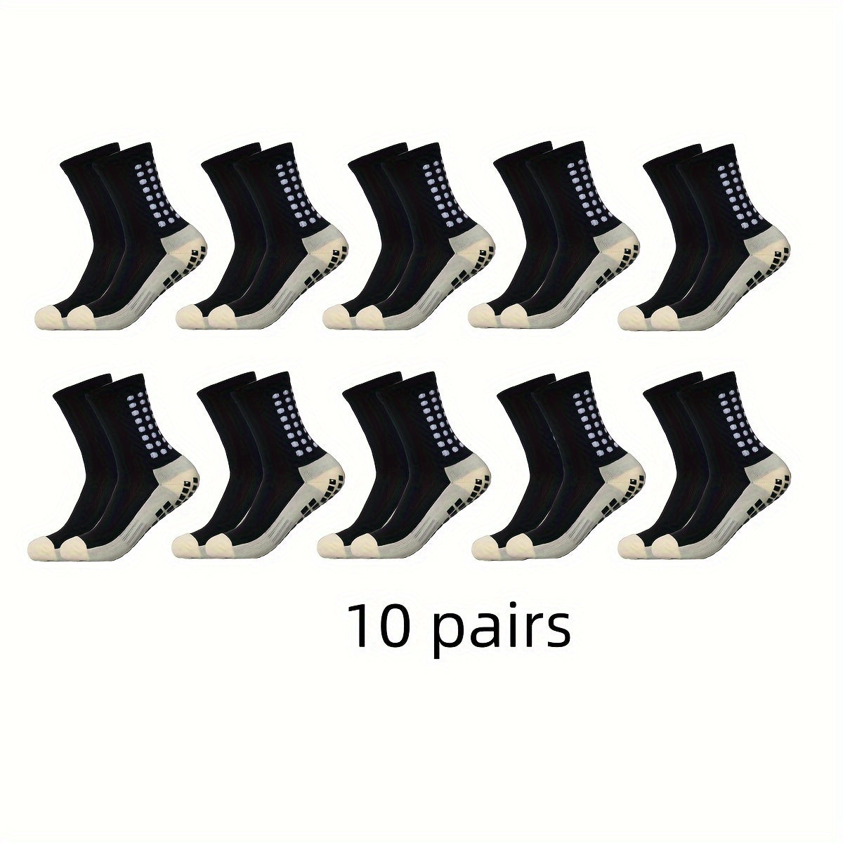 10 Pairs Men's Mid Crew Sport Socks Nylon Blend Breathable Sweat-Absorbing