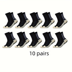 10 Pairs Men's Mid Crew Sport Socks Nylon Blend Breathable Sweat-Absorbing