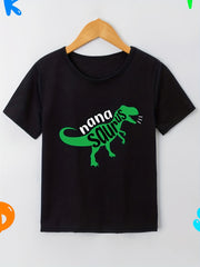 Kids Dinosaur And Letter NANA SAURUS Graphic T Shirt