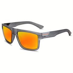 Men's Square Frame Sports Sunglasses UV Protection with Zipper Case