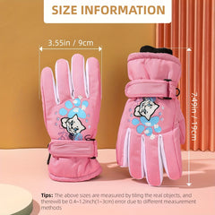 Children's Full Finger Skiing Gloves - Windproof & Waterproof