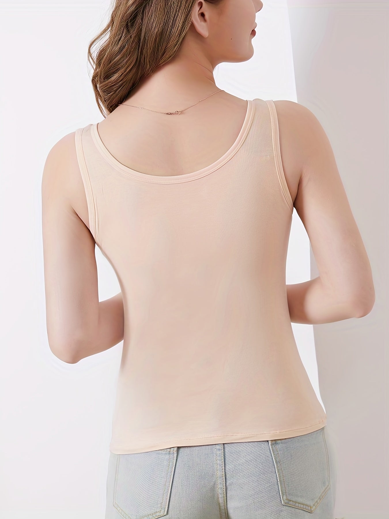 2 Sets Soft Padded Tank Tops Stretch Sleeveless Top Women's Lingerie