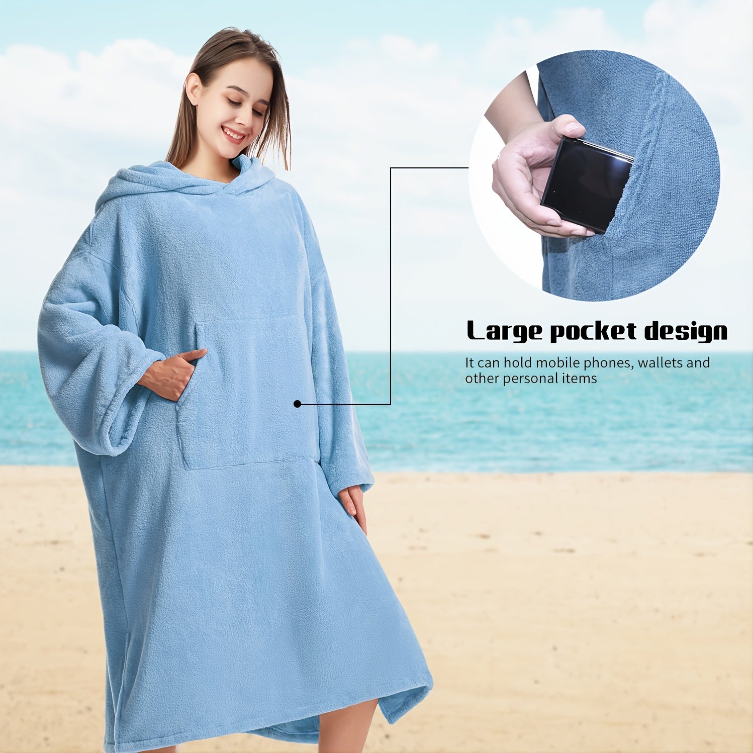 Soft Mutao Surf Poncho Changing Robe Unisex Bathrobe