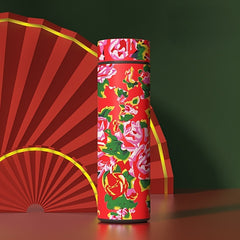 500ml Chinese Floral LED Water Bottle Stainless Steel