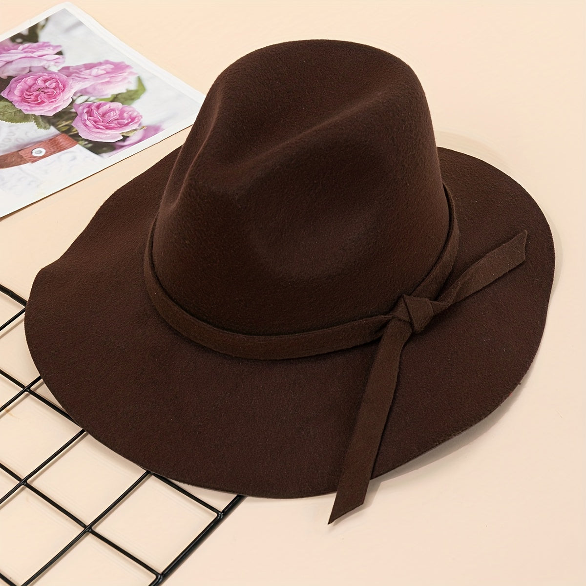 Ribbon Trimmed Hat Fedoras Polyester Vacation
