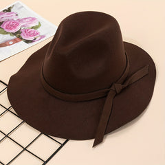 Ribbon Trimmed Hat Fedoras Polyester Vacation
