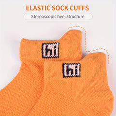 5 Pairs Unisex Kid's Crew Socks Breathable Ear Lifting Comfy Solid Socks