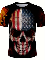 Men's 3D Printed Smile T Shirt Casual Tee for Summer