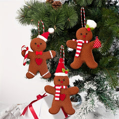 3pcs Gingerbread Man Female Doll Christmas Tree Pendant