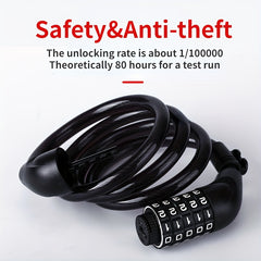 4 Digit Combo Lock Anti thief Cable Code High PVC Material Convenient