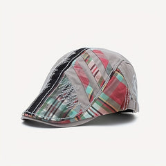 Handsome Punk Hat Mens Peaked Cap Plaid Sun Protection Baseball Cap