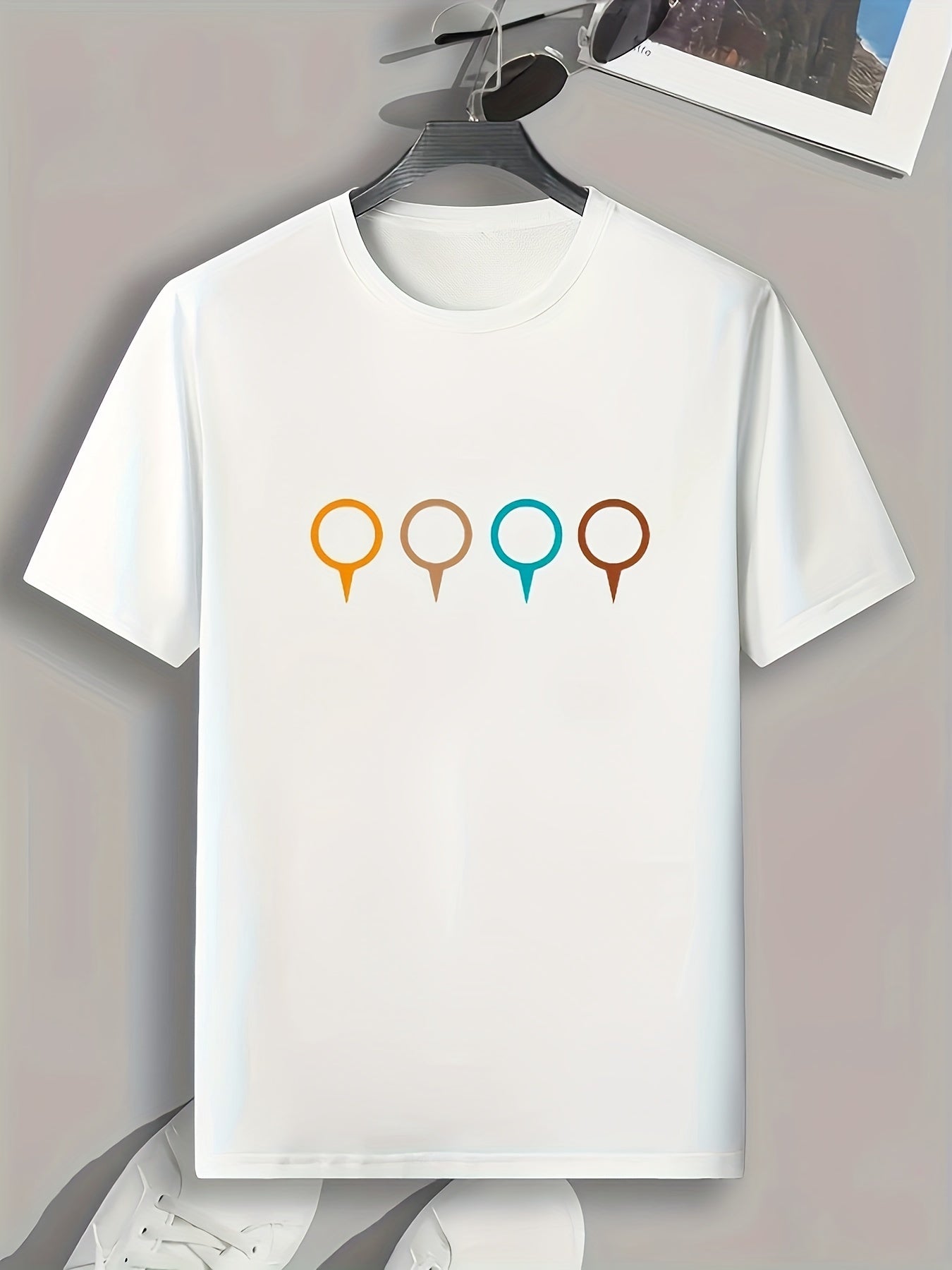 Geometric Pattern Print Men's Sports Tee