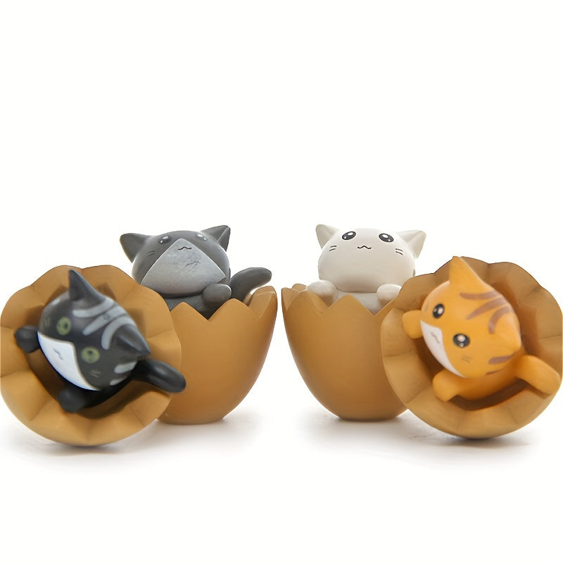 Mini Resin Cat Egg Fairy Garden Ornaments Micro Landscape Decor