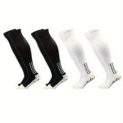 4 Pairs Non-slip Football Socks With Grip Pads Knee Soccer Socks