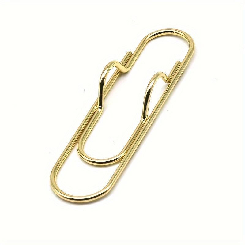 10pcs Metal Pen Clip Multifunctional Golden Pen Clip Office Stationery Tool