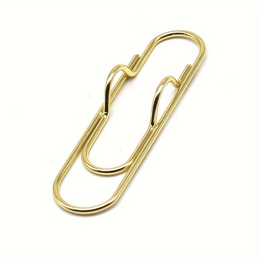 10pcs Metal Pen Clip Multifunctional Golden Pen Clip Office Stationery Tool