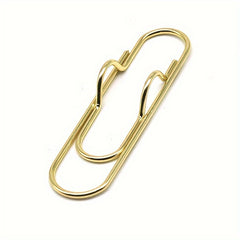 10pcs Metal Pen Clip Multifunctional Golden Pen Clip Office Stationery Tool