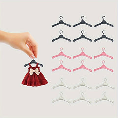 10pcs Doll Hangers Doll Clothes Accessories Plastic Hanger For Doll House