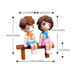 3pcs Couple Ornaments Fairy Garden Home Decor Yard Decoration Resin Crafts
