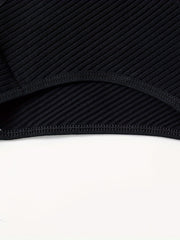 4pcs Solid Ribbed Briefs Stretchy Intimates Panties Women's Lingerie