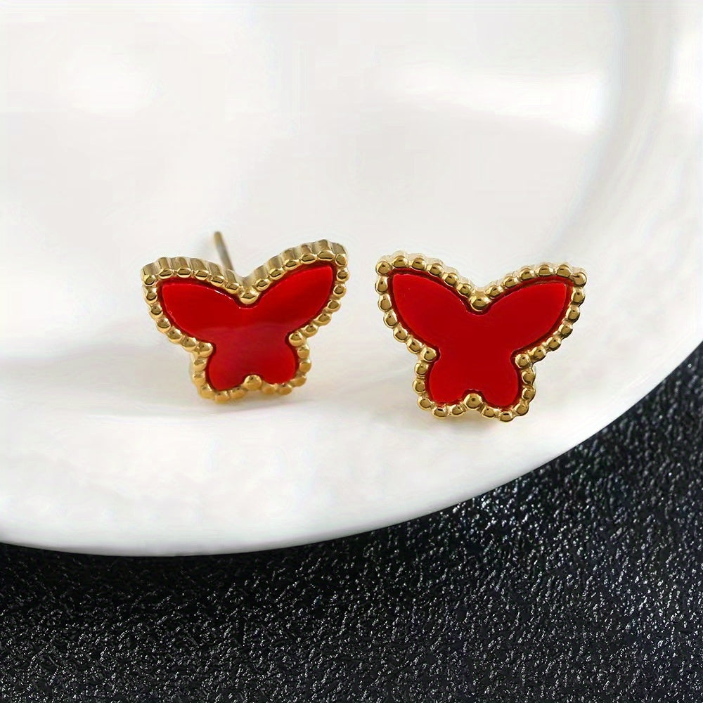 Colorful Butterfly Earrings Mini Stud Earrings For Girls