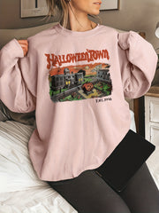 Halloween Town Print Sweatshirt for Women