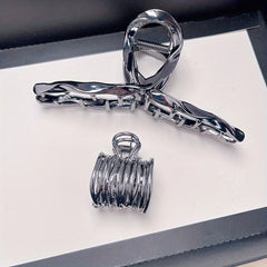 2pcs Metal Hair Claw Ponytail Holder Shark Claw Hair Accessories