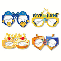 8pcs Hanukkah Paper Glasses Party Photo Props