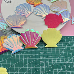 20pcs Iridescent Shell Stickers for Bag Clothing Hair Clip DIY Accessories