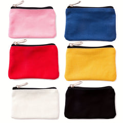 6pcs Canvas Zipper Makeup Bags Small Cosmetic Organizer Storage Pouch