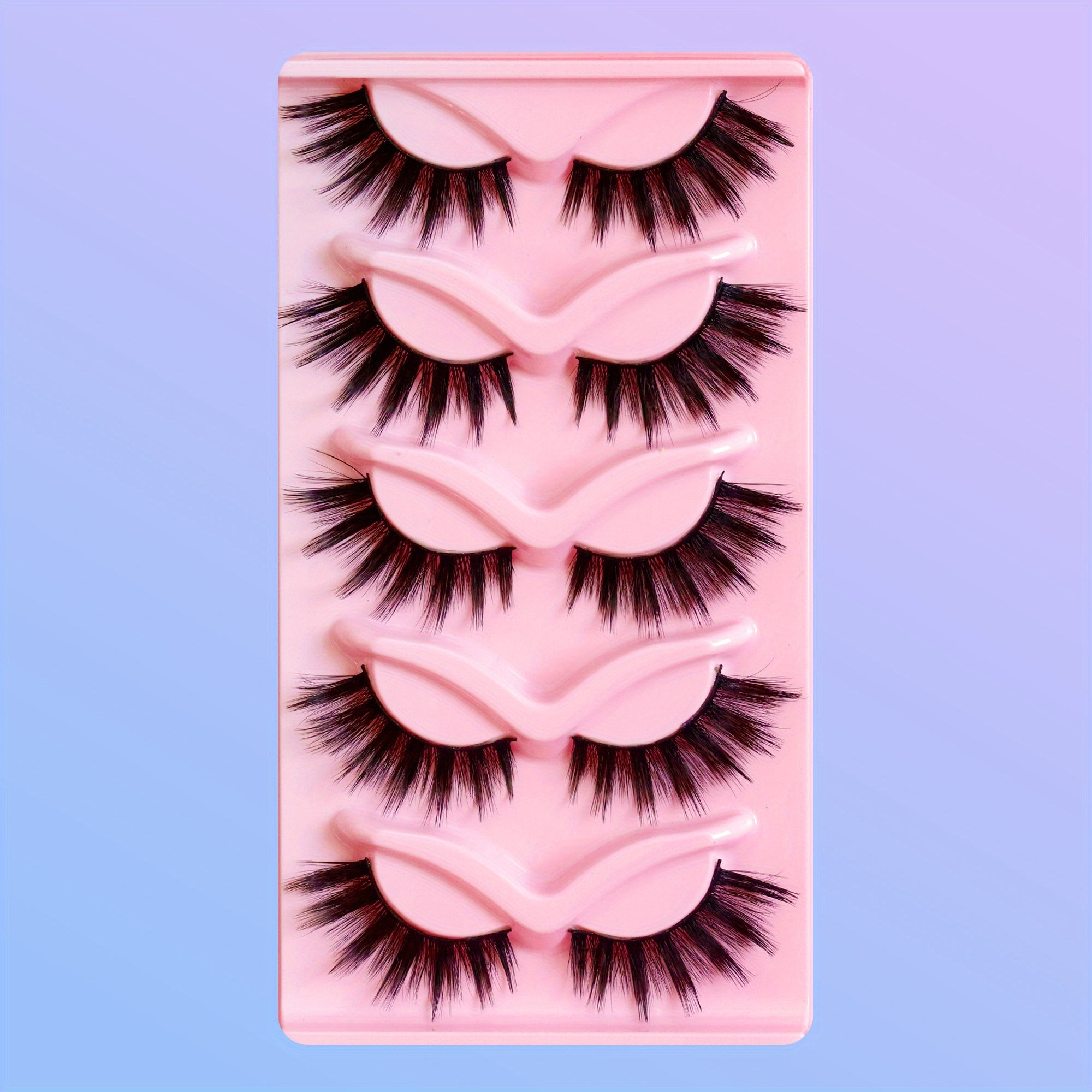 Soft Natural Cat Eye Lashes Long Full Strip w/Winged Ends