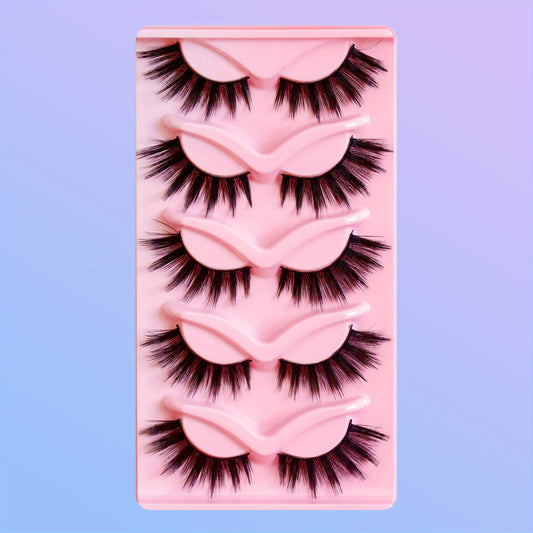 Soft Natural Cat Eye Lashes Long Full Strip w/Winged Ends