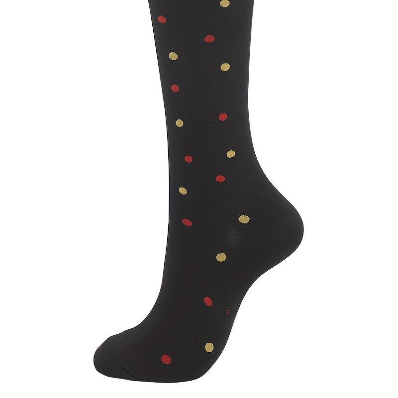 5 Pairs Christmas Stockings Santa Claus Tree Snowflake Pattern