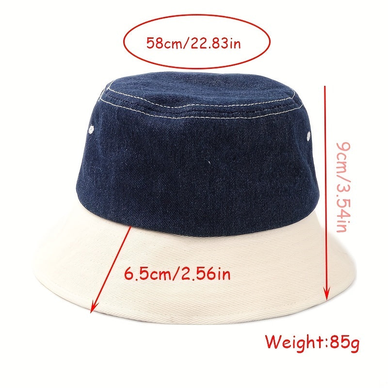 Splicing Cowboy Fishermans Hat Retro Unisex Sun Visor