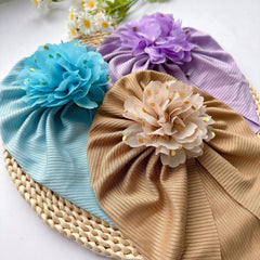 Soft Elastic Strip Flower Baby Hat For Girl