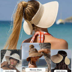 Wide Brim UV Protection Straw Sun Hat Foldable