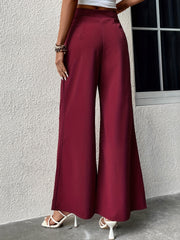 Wide Leg Pants Tie Waist Casual Style